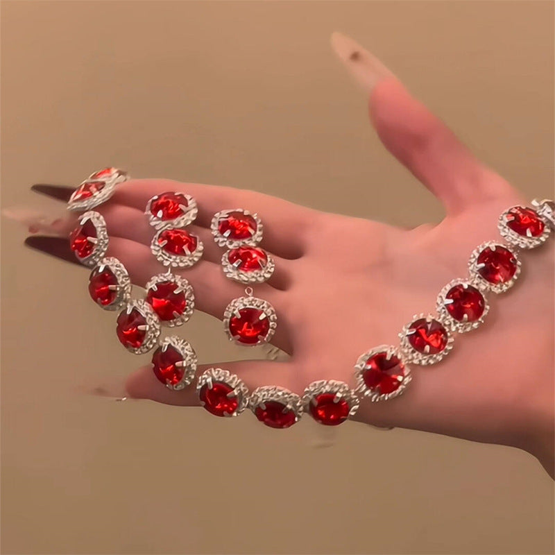 Crystal Bridal Wedding Dress Formal Dinner Jewelry Set
