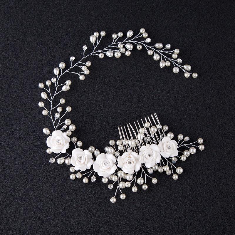 Pearl Beaded Bride Hair Band