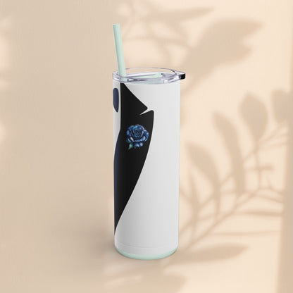 Groom Tuxedo Tumbler, Stylish Groom Tumbler for Weddings, Bachelor Parties, and Gifts, 20oz Matte Skinny Cup, Wedding Party Favor