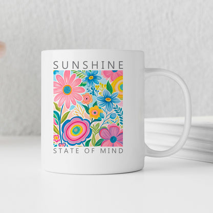 Botanical Ceramic Coffee Mug – Colorful Coffee Cup With Vibrant Floral Design