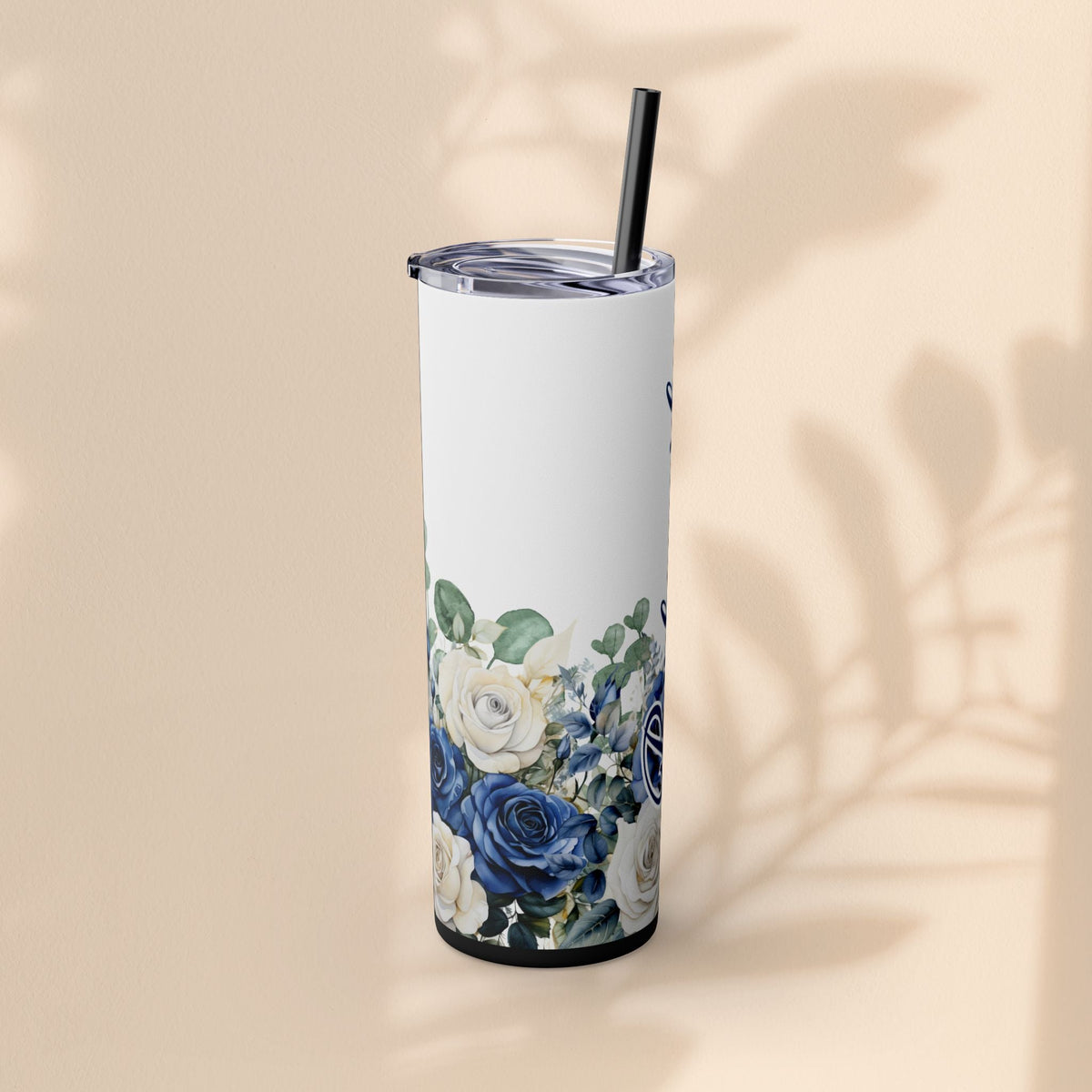 Bridesmaid Bridal Party Skinny Tumbler, 20oz Floral Drinkware, Gift for Bridesmaid, Customized Wedding Favor