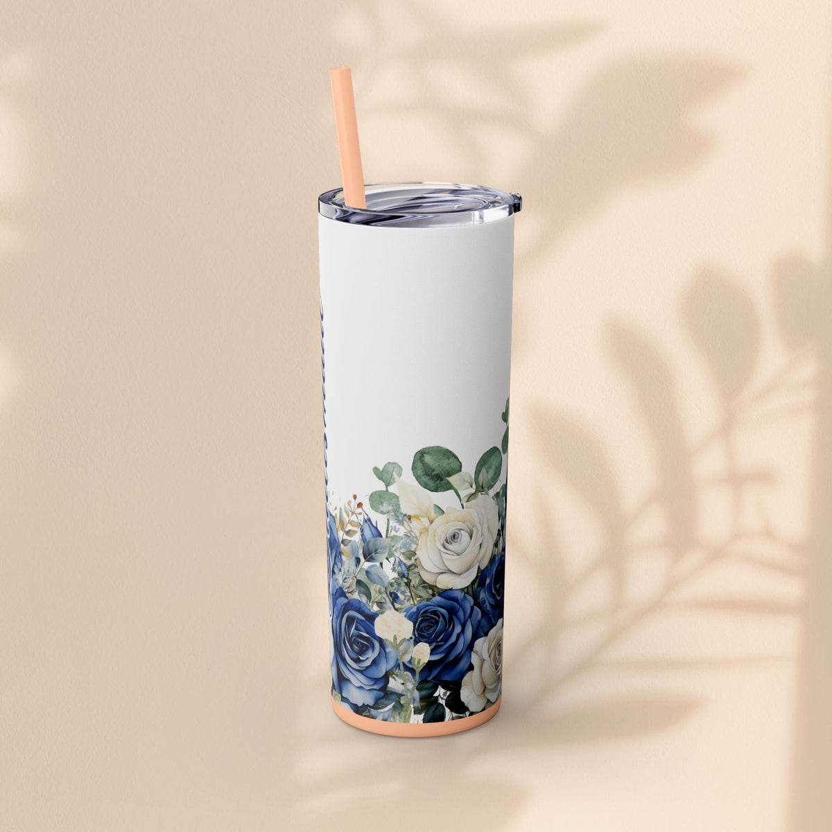 Bridesmaid Bridal Party Skinny Tumbler, 20oz Floral Drinkware, Gift for Bridesmaid, Customized Wedding Favor