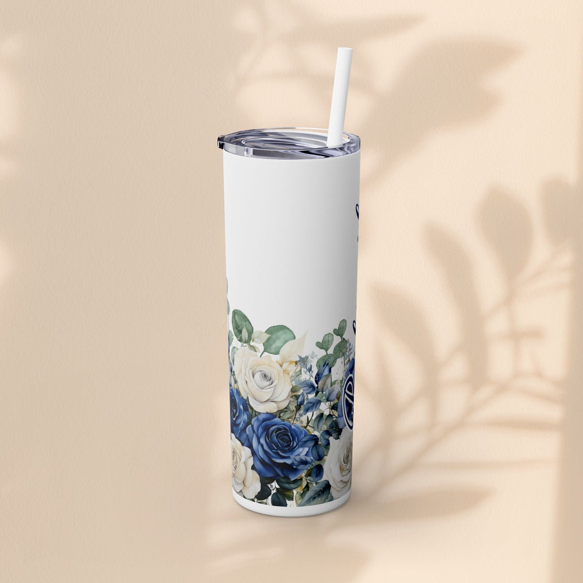 Bridesmaid Bridal Party Skinny Tumbler, 20oz Floral Drinkware, Gift for Bridesmaid, Customized Wedding Favor