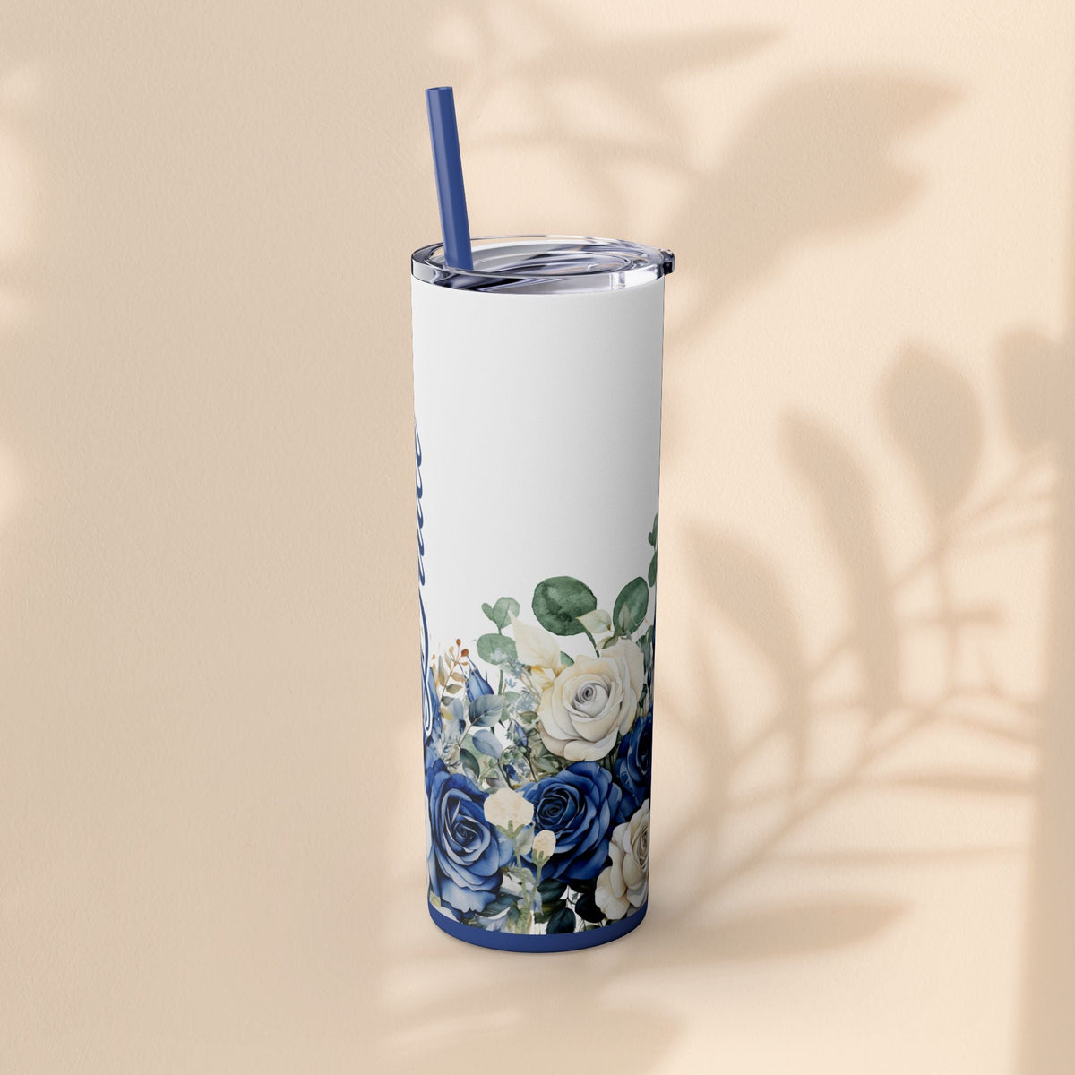 Elegant Floral Bride Tumbler, Bridal Party Favor 20oz Travel Cup, Engagement Celebration