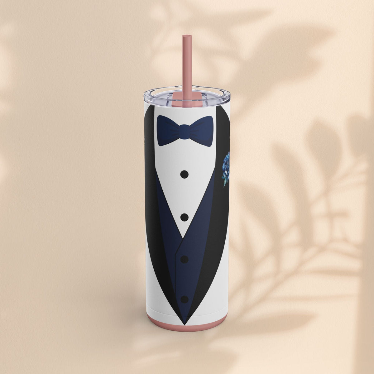 Groom Tuxedo Tumbler, Stylish Groom Tumbler for Weddings, Bachelor Parties, and Gifts, 20oz Matte Skinny Cup, Wedding Party Favor