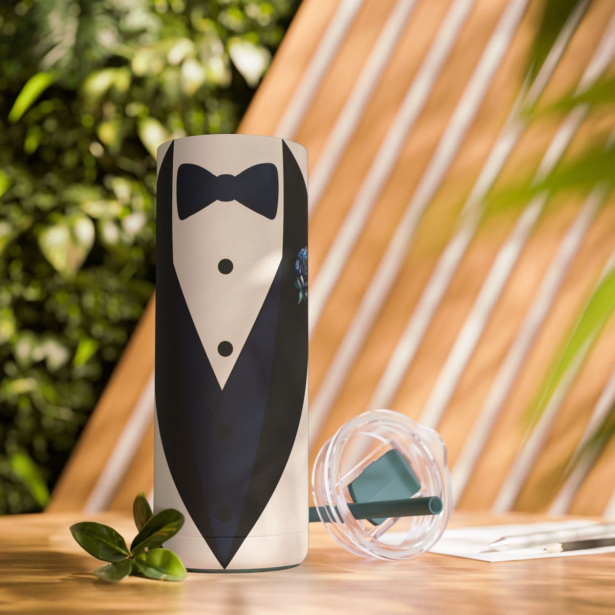 Father of the Groom Tumbler, Stylish Wedding Drinkware, Groomsmen Gift, Matte Skinny Tumbler, Personalized Wedding Keepsake