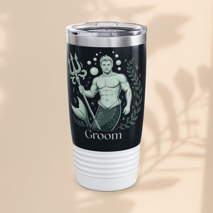 Groom Merman Tumbler, 20oz | Perfect for Weddings, Groomsmen Gift, Nautical Theme, Beach Parties, Engagement Celebrations