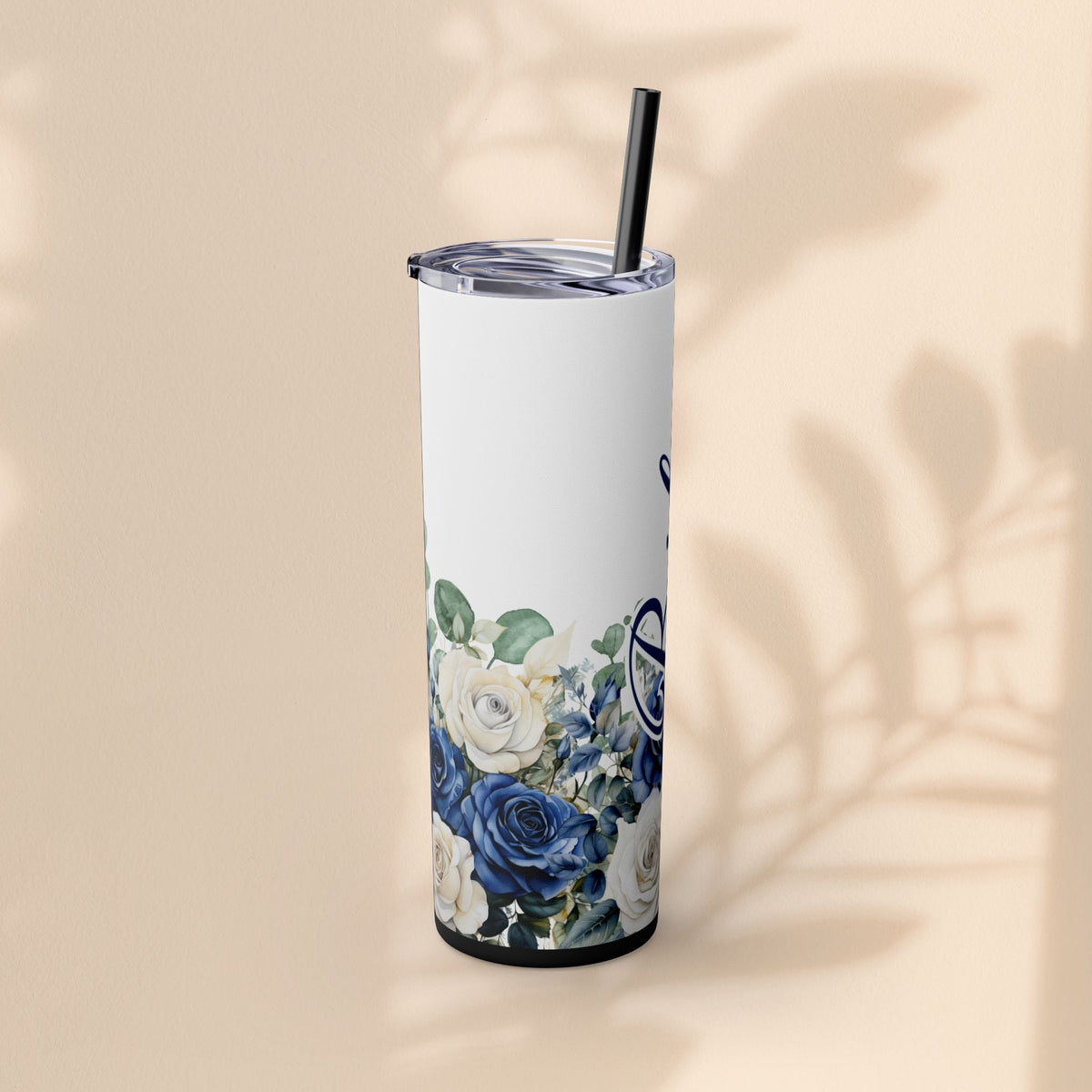 Elegant Floral Bride Tumbler, Bridal Party Favor 20oz Travel Cup, Engagement Celebration
