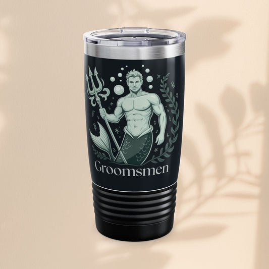 Merman Groomsmen Tumbler, 20oz – Perfect for Weddings, Parties, Gifts, Travel Mugs, Personalized Drinkware