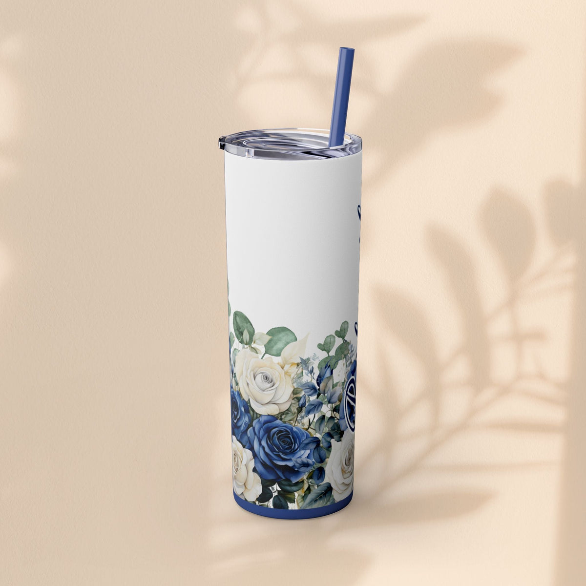 Bridesmaid Bridal Party Skinny Tumbler, 20oz Floral Drinkware, Gift for Bridesmaid, Customized Wedding Favor