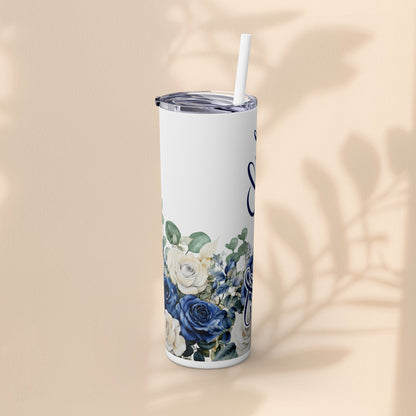 Flower Girl Skinny Tumbler with Straw, 20oz – Perfect Bridal Party Gift, Wedding Favor, Floral Drinkware, Summer Hydration