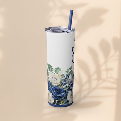 Flower Girl Skinny Tumbler with Straw, 20oz – Perfect Bridal Party Gift, Wedding Favor, Floral Drinkware, Summer Hydration