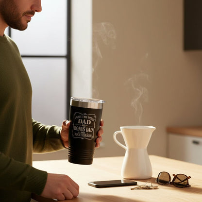 Bonus Dad Tumbler - 20 Oz Insulated Travel Mug | Father's Day Gift