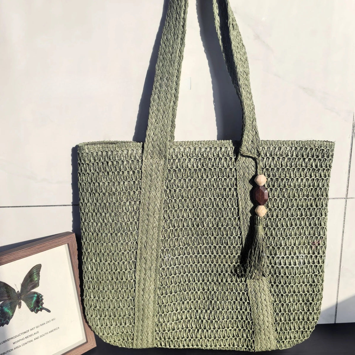 Elegant Straw Shoulder Bag