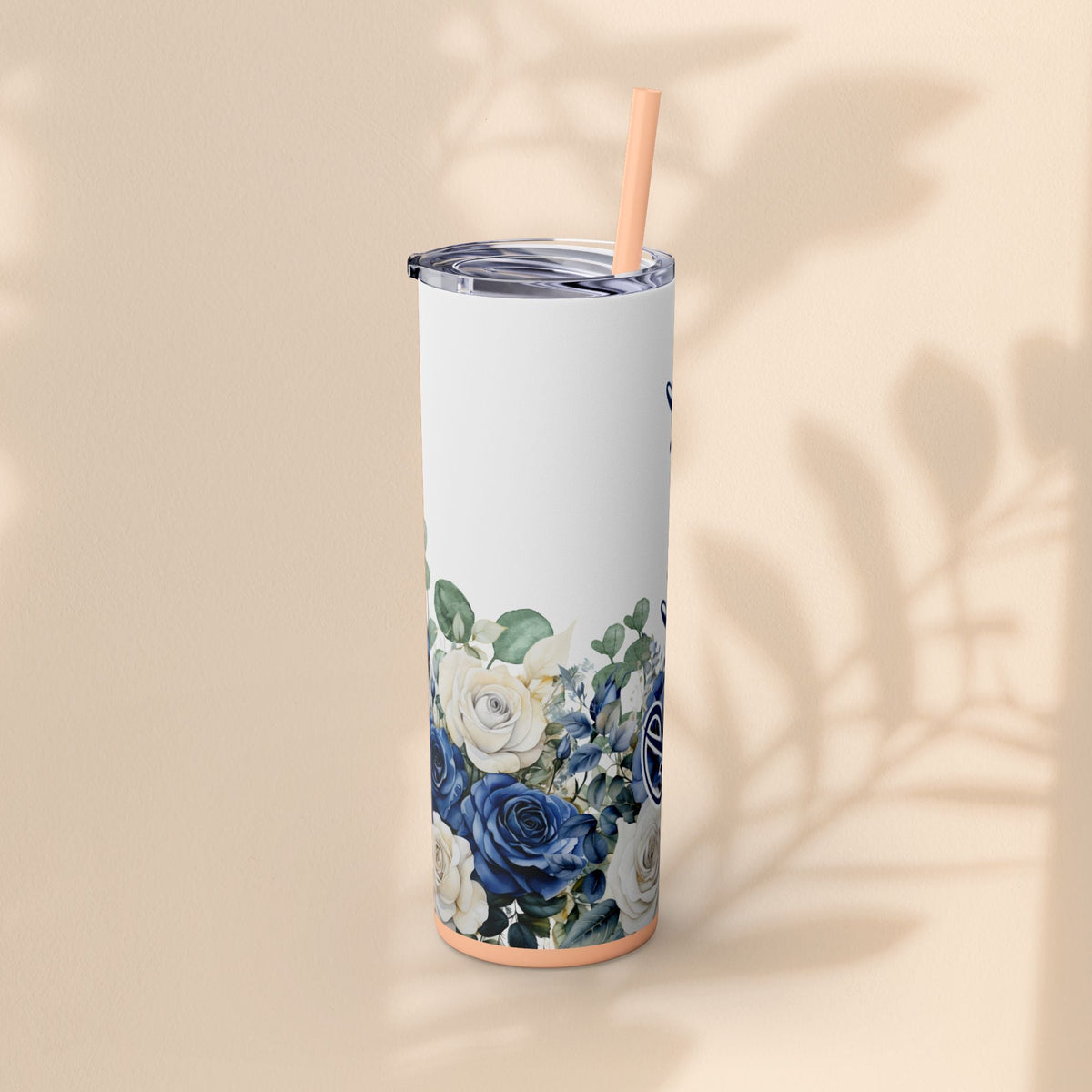 Bridesmaid Bridal Party Skinny Tumbler, 20oz Floral Drinkware, Gift for Bridesmaid, Customized Wedding Favor