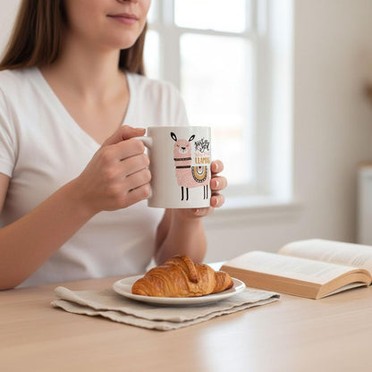 Llama Coffee Mug – Whimsical Ceramic Cup, Dishwasher Safe 11 oz & 15 oz