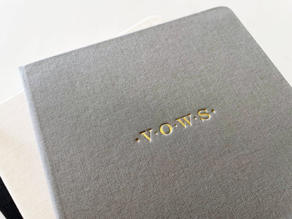 Wedding Vows Foil Embossed Linen Notebook | Neutral Hues