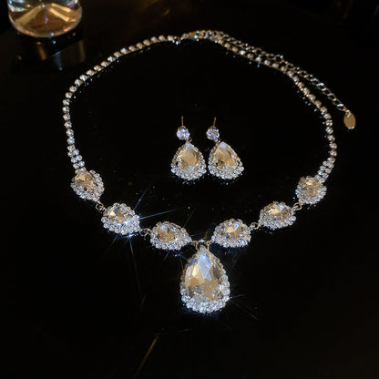 Crystal Bridal Wedding Dress Formal Dinner Jewelry Set