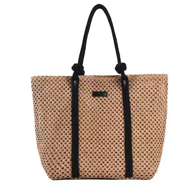 Hollow-Out Large Straw Shoulder Bag