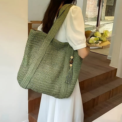 Elegant Straw Shoulder Bag