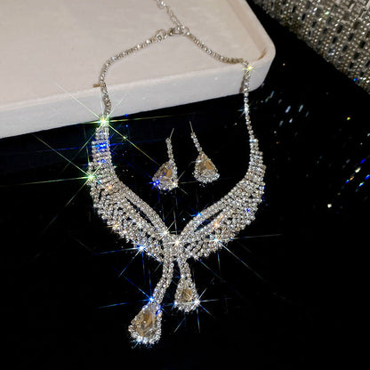 Crystal Bridal Wedding Dress Formal Dinner Jewelry Set