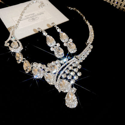 Crystal Bridal Wedding Dress Formal Dinner Jewelry Set