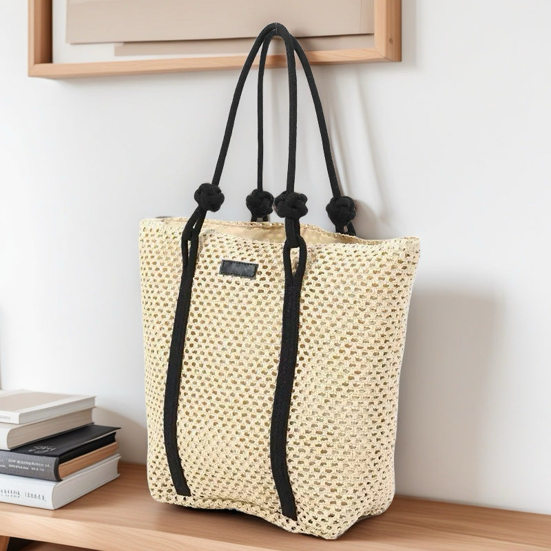 Hollow-Out Large Straw Shoulder Bag