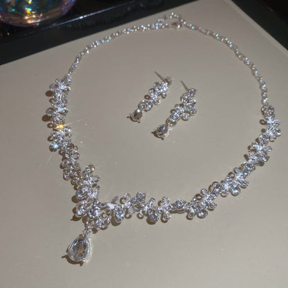 Crystal Bridal Wedding Dress Formal Dinner Jewelry Set