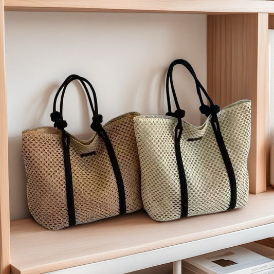 Hollow-Out Large Straw Shoulder Bag