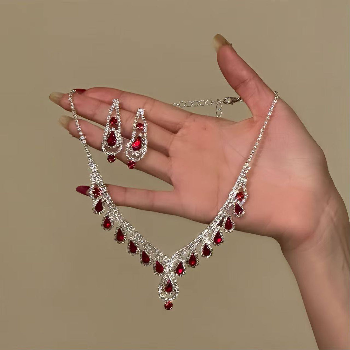 Crystal Bridal Wedding Dress Formal Dinner Jewelry Set