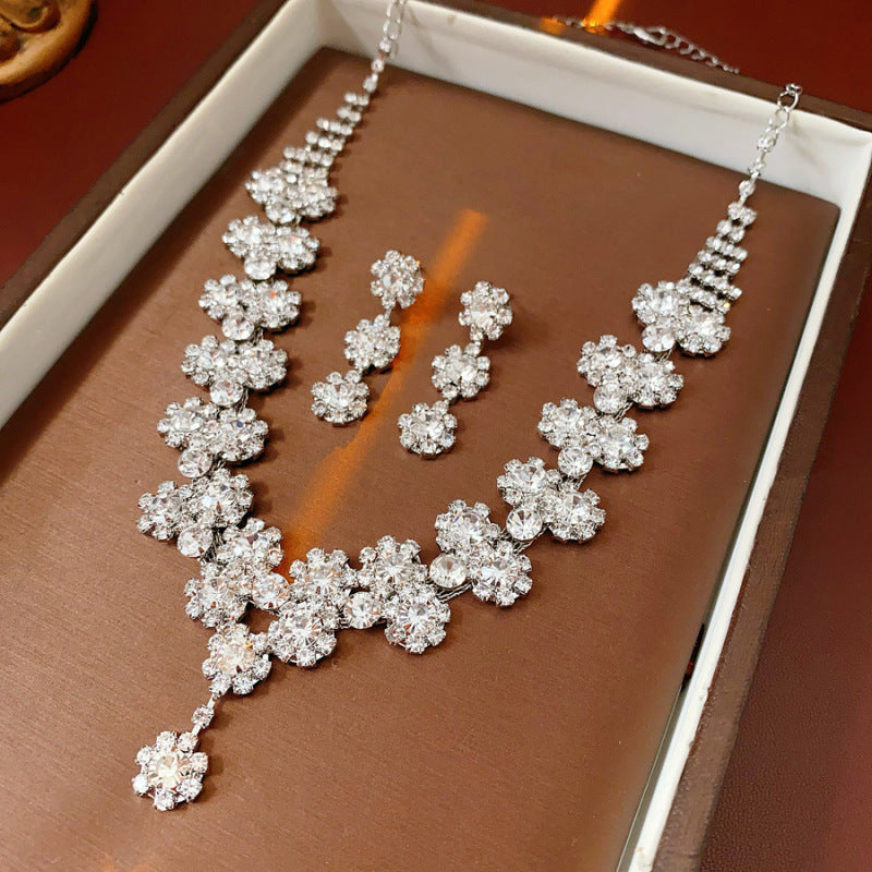 Crystal Bridal Wedding Dress Formal Dinner Jewelry Set