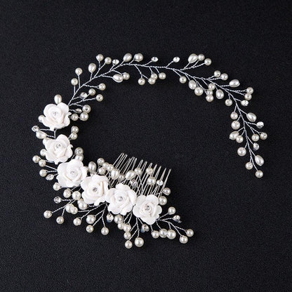 Pearl Beaded Bride Hair Band