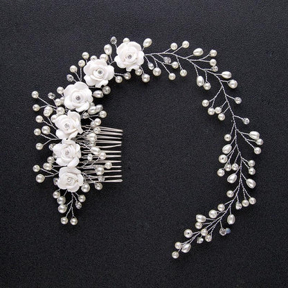 Pearl Beaded Bride Hair Band