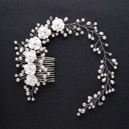 Pearl Beaded Bride Hair Band