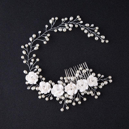 Pearl Beaded Bride Hair Band