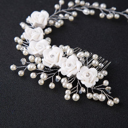 Pearl Beaded Bride Hair Band