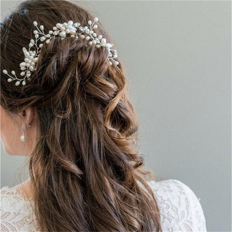 Crystal Pearl Bridal Hair Vine