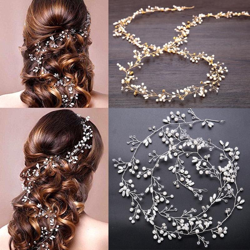 Crystal Pearl Bridal Hair Vine