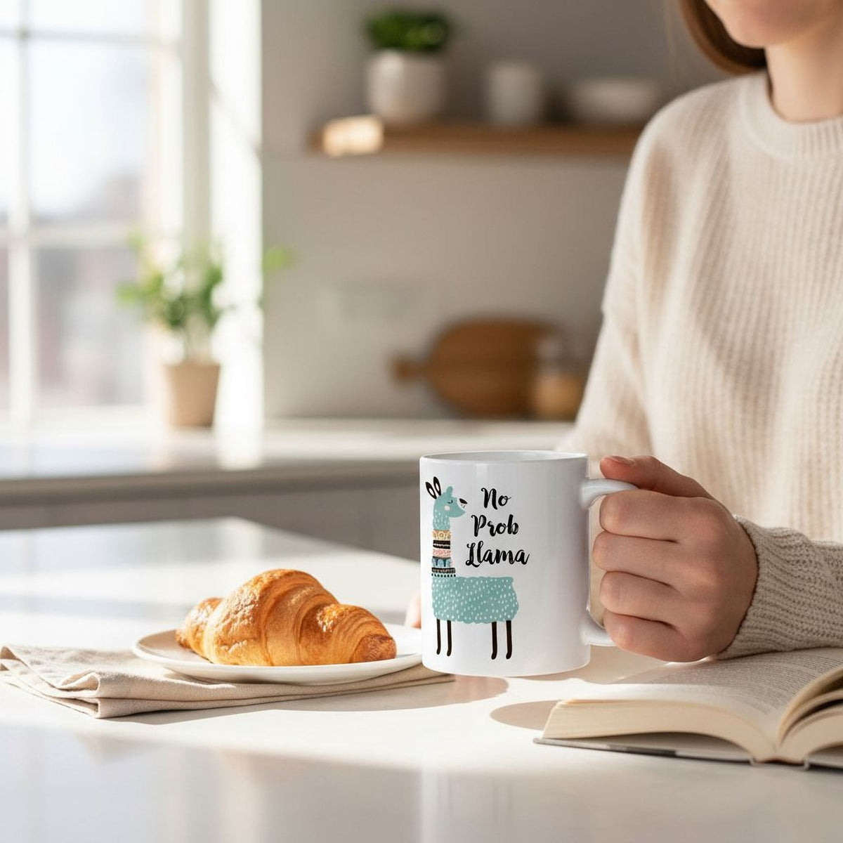 Llama Coffee Mug – Cute Ceramic Cup With Playful Llama Design, Dishwasher Safe