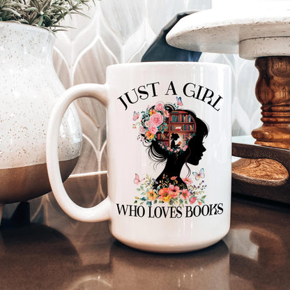 Book Lover Coffee Mug – Floral Book Mug | Ceramic, Microwave Safe Gift