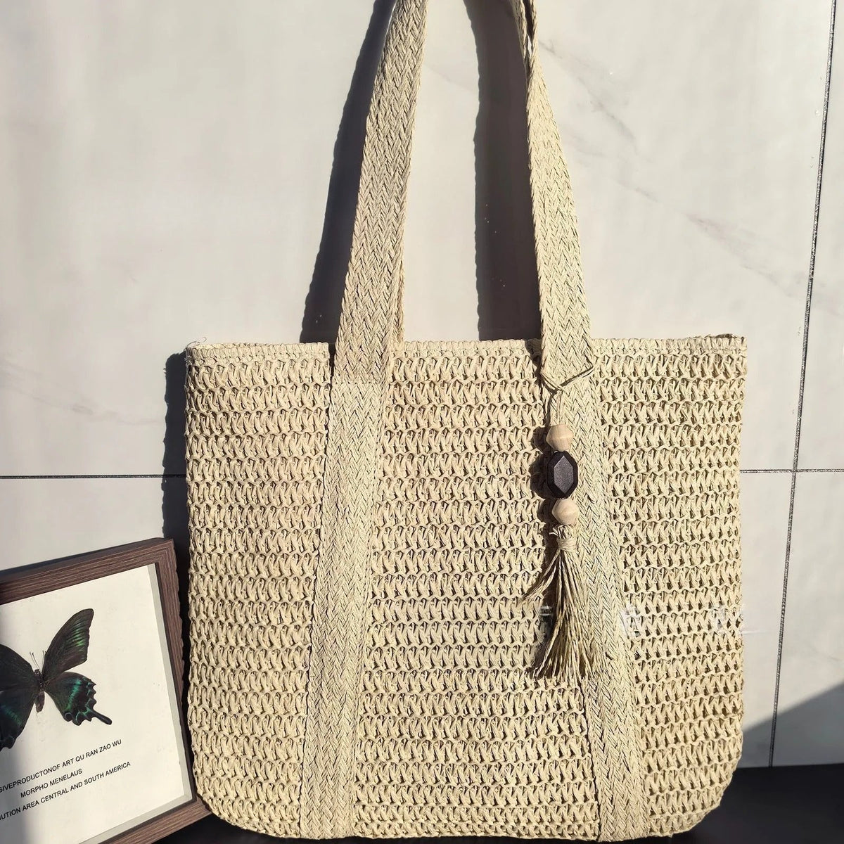 Elegant Straw Shoulder Bag