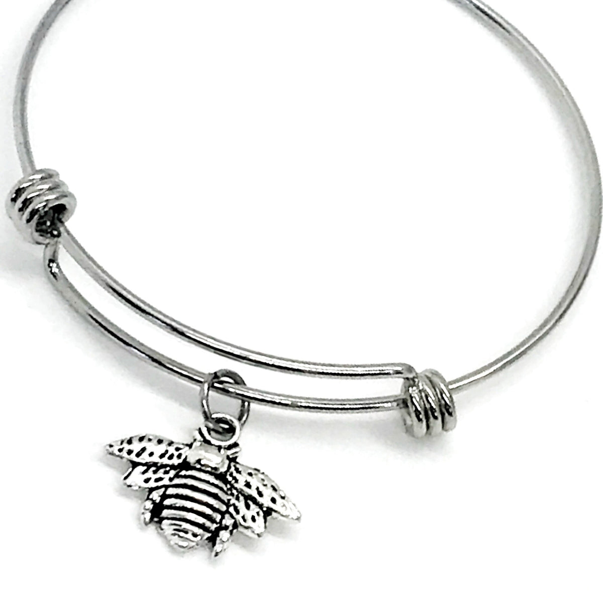 Bee Charm Bracelet, Bee Jewelry, Bee Lover Gift, Stacking Charm Bracelet, Expanding Charm Bracelet, Motivating Gift For Her