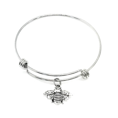 Bee Charm Bracelet, Bee Jewelry, Bee Lover Gift, Stacking Charm Bracelet, Expanding Charm Bracelet, Motivating Gift For Her