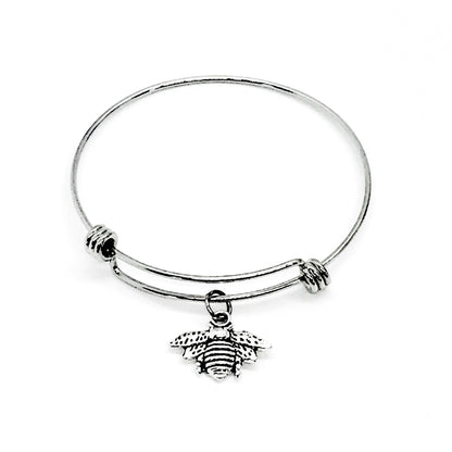 Bee Charm Bracelet, Bee Jewelry, Bee Lover Gift, Stacking Charm Bracelet, Expanding Charm Bracelet, Motivating Gift For Her