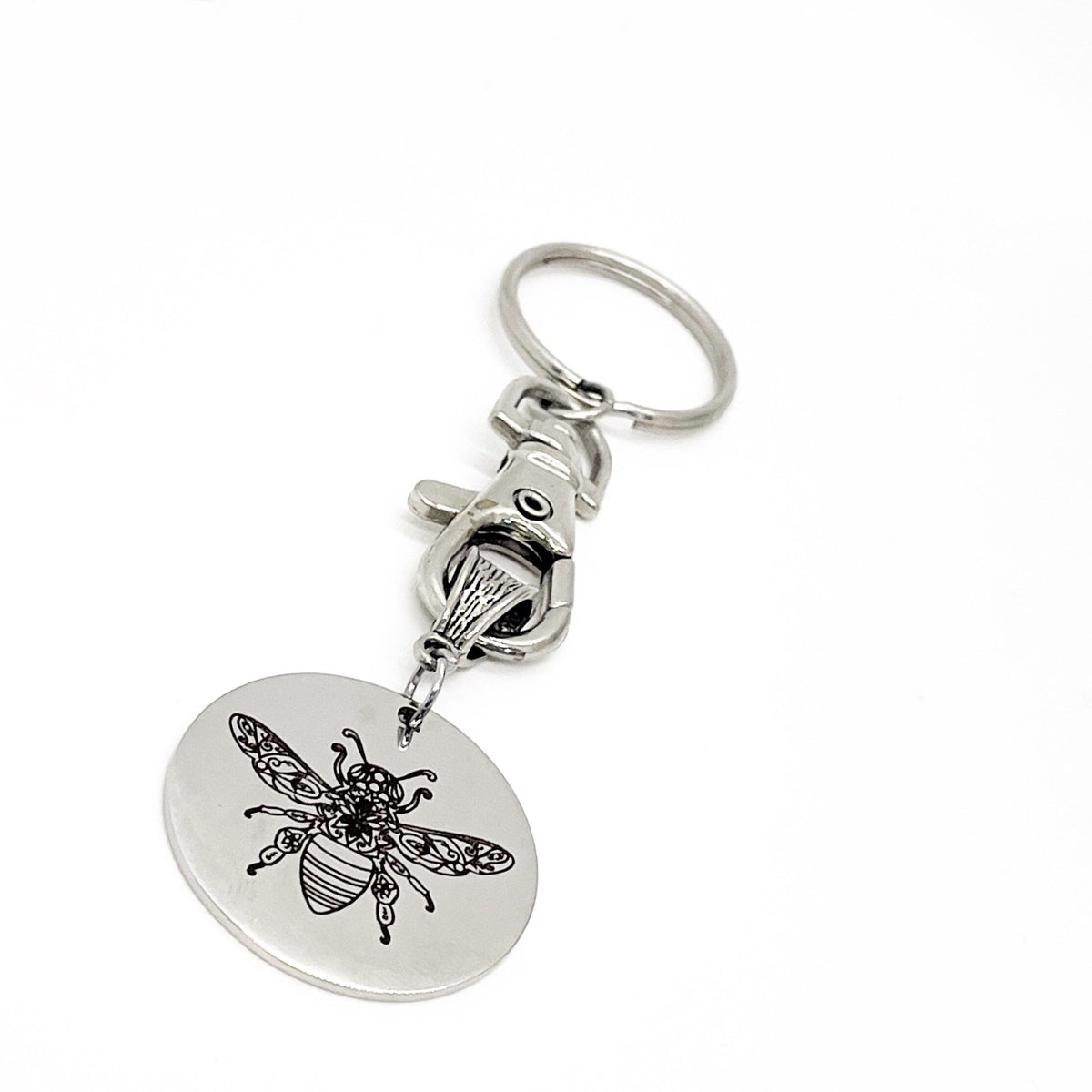 Mandala Bee Keychain, Mandala Charm, Bee Gift, Bee Lover, Mandala Print, Keychain Gift, Mandala Keychain, Gift For Her