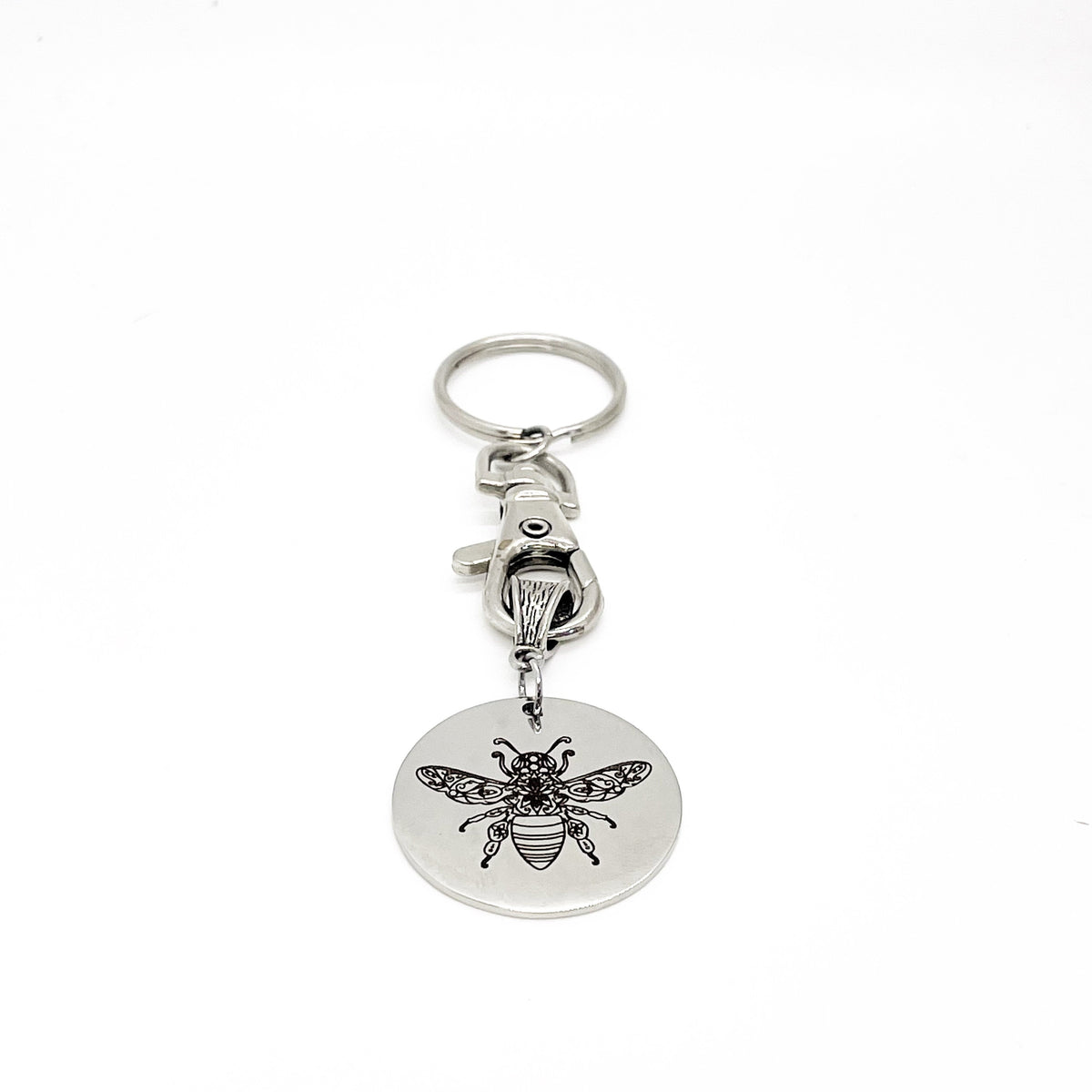 Mandala Bee Keychain, Mandala Charm, Bee Gift, Bee Lover, Mandala Print, Keychain Gift, Mandala Keychain, Gift For Her