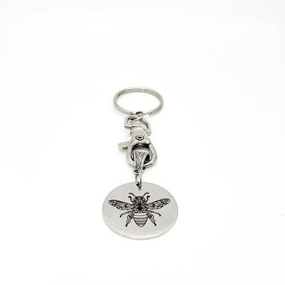 Mandala Bee Keychain, Mandala Charm, Bee Gift, Bee Lover, Mandala Print, Keychain Gift, Mandala Keychain, Gift For Her