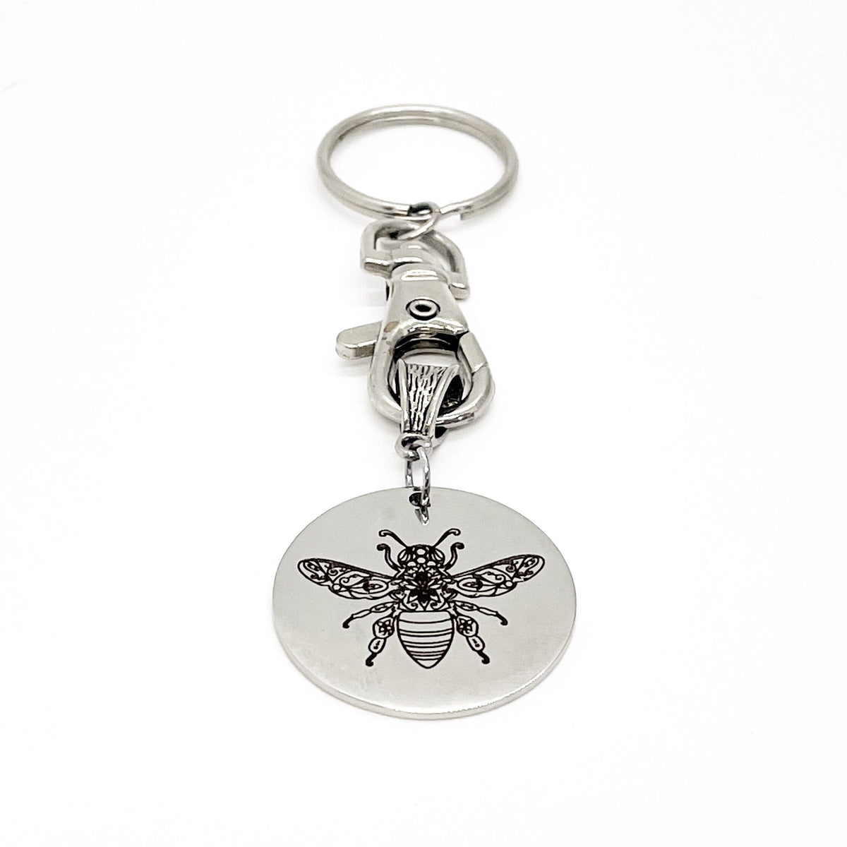 Mandala Bee Keychain, Mandala Charm, Bee Gift, Bee Lover, Mandala Print, Keychain Gift, Mandala Keychain, Gift For Her