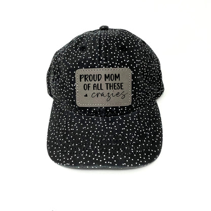 Mom Hat -  leather patch hat - Leopard Pattern trucker baseball cap - ponytail hats for women - Gift for Mom - mama hat