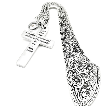 Mustard Seed Faith Cross Bookmark Stainless Steel Christian Bookmark Scripture Gift Matt 17 20 Inspirational Faith Gift